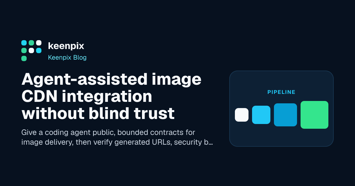 A coding agent reading public Markdown and OpenAPI contracts before an image CDN integration review