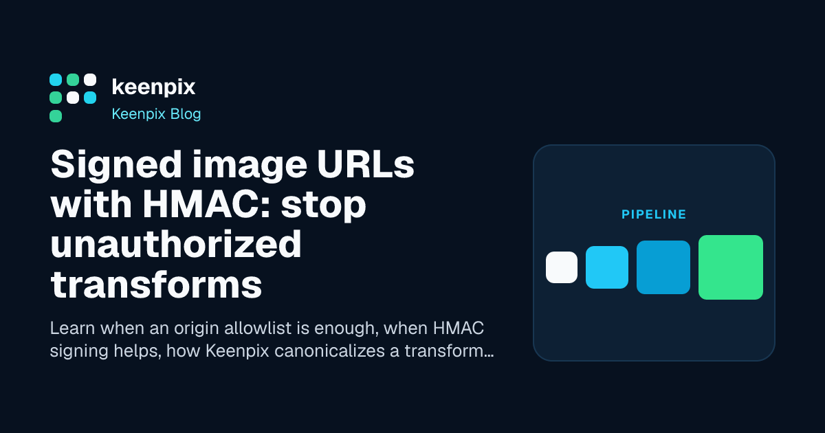 Image transform parameters passing through HMAC signature verification