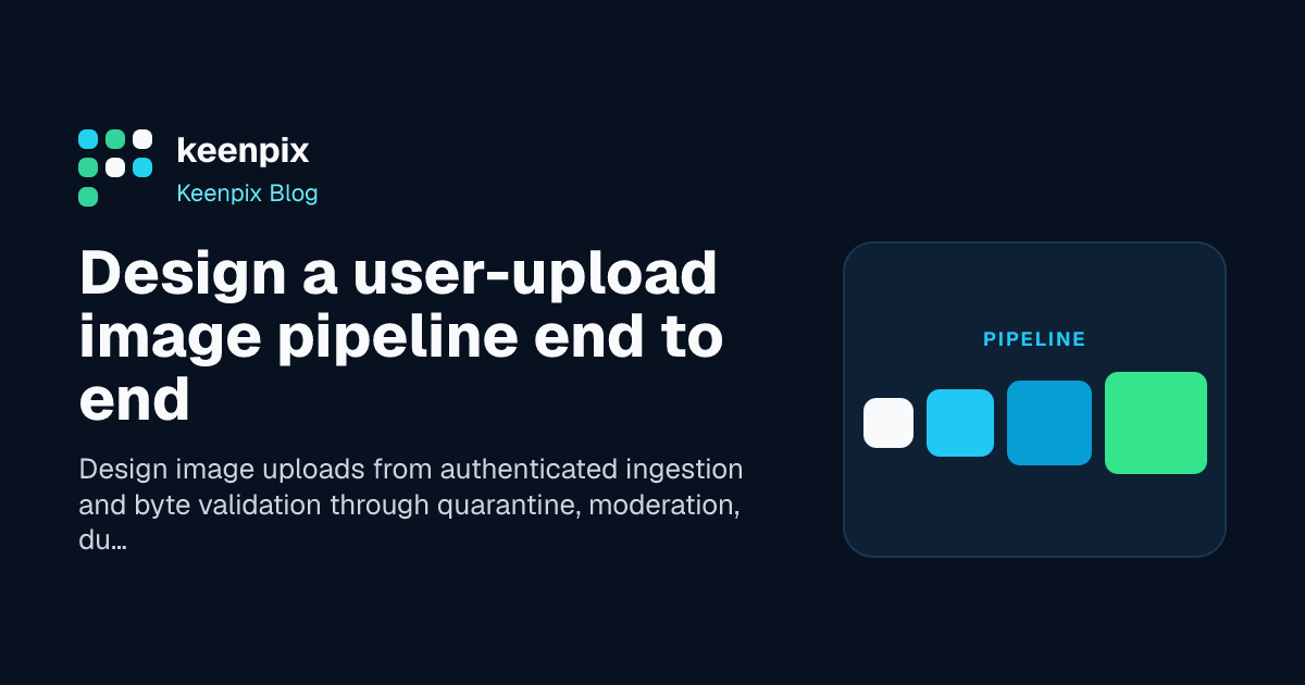 User-upload image pipeline from authenticated ingestion through moderation and delivery